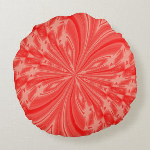 Abstract Butterfly Peach Round Throw Pillow