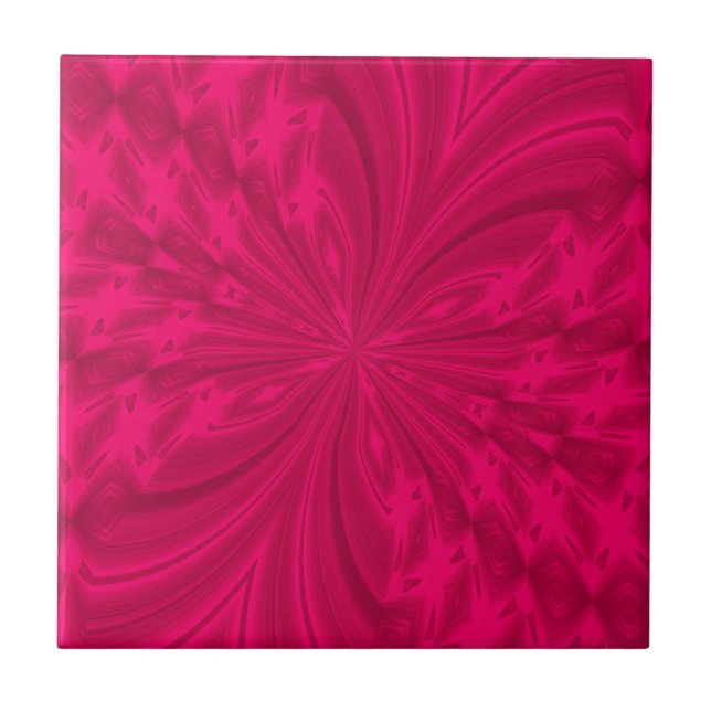 Abstract Butterfly Raspberry Pink Tile (Front)