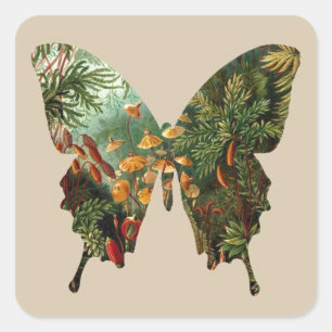 Abstract Butterfly Square Sticker