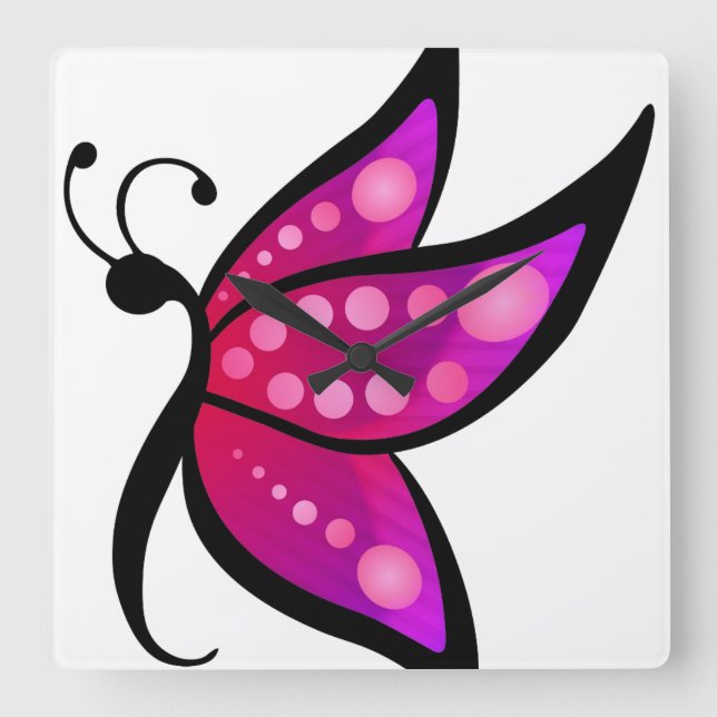 Abstract Butterfly Wall Clock (Front)