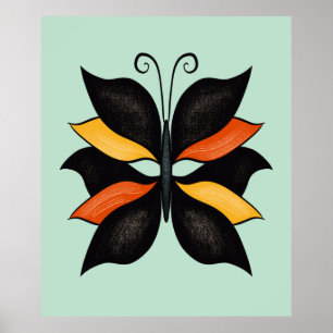 Abstract Butterfly Weird Beautiful Insect Poster