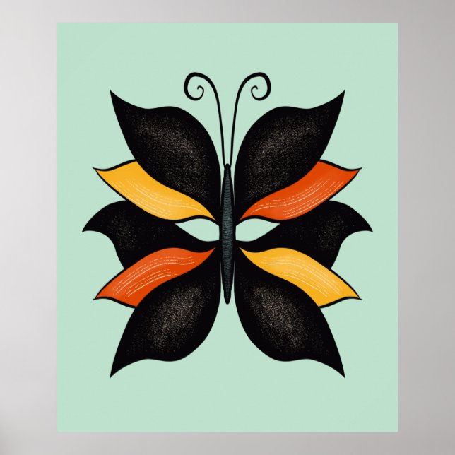 Abstract Butterfly Weird Beautiful Insect Poster (Front)