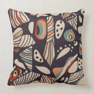 Abstract butterfly wings inspired boho pattern cushion