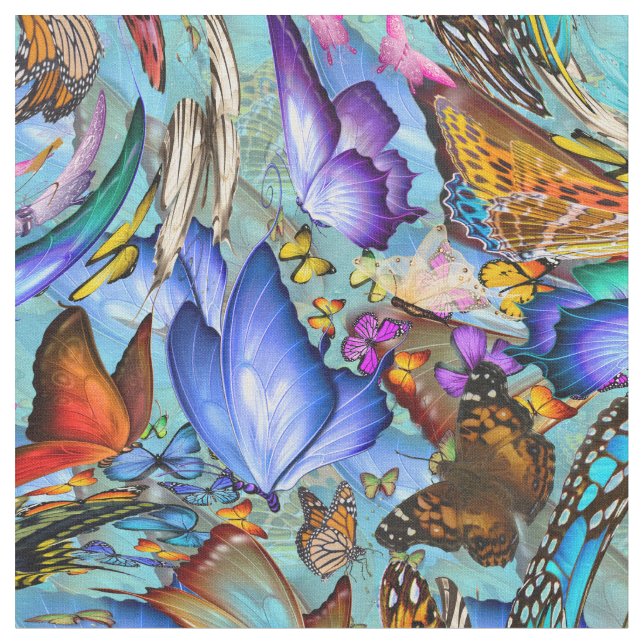 Abstract Butterfly Wings Repeat Fabric (Close Up)