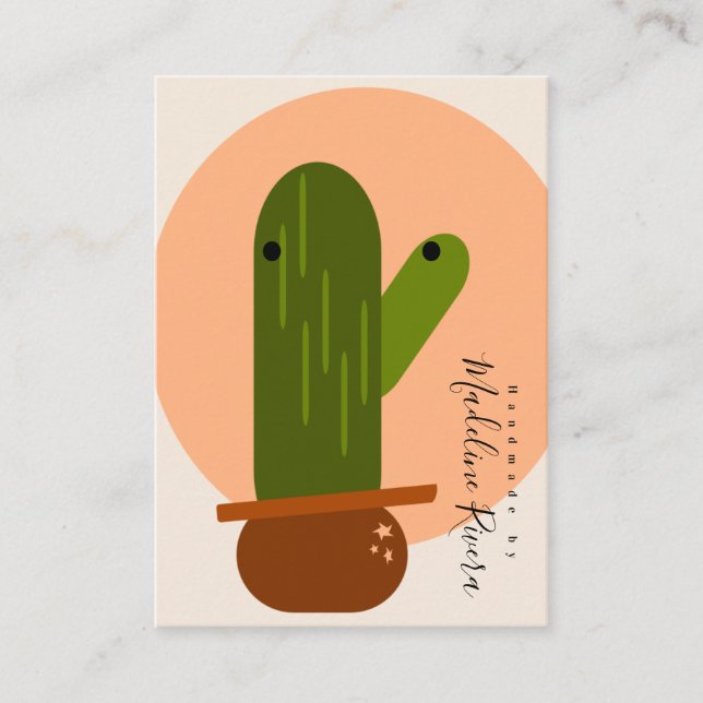 Abstract Cactus Artisan Earring Display Cards (Front)