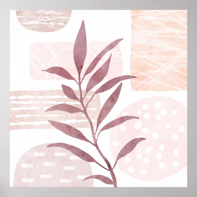 Abstract Calming Watercolor Shapes Poster (Front)