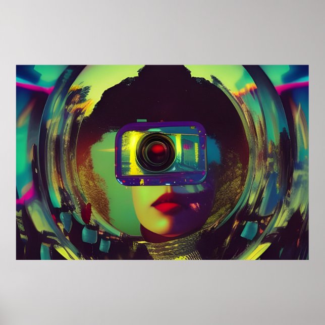 Abstract Camera Woman Sci-fi Poster (Front)