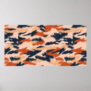 Abstract camouflage pattern. Seamless vintage wall Poster