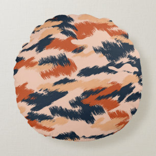 Abstract camouflage pattern. Seamless vintage wall Round Cushion