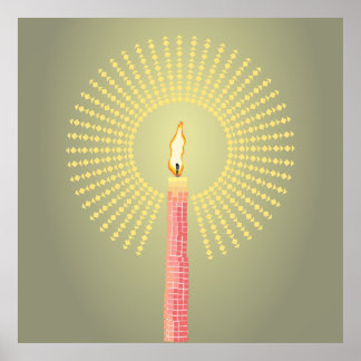 abstract candle poster wall art
