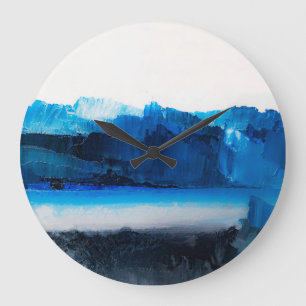 Abstract Canvas: Modern Art Texture. Large Clock