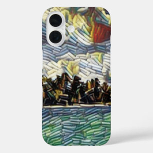 Abstract Caribbean Beach Brick Art iPhone 16 Case