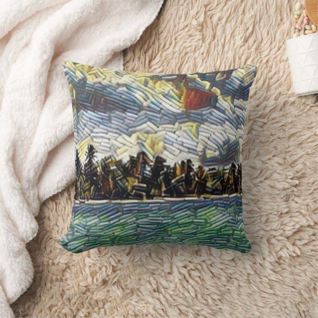 Abstract Caribbean Beach Brick Art Cushion (Blanket)