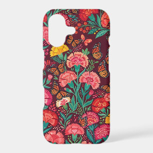 Abstract Carnations Butterflies iPhone Cases