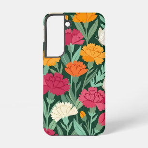 Abstract Carnations Butterflies Samsung Cases