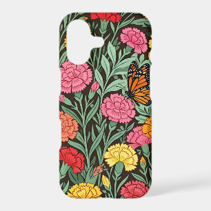 Abstract Carnations Butterfly iPhone Cases