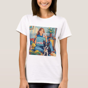 Abstract Cartoon dog mum puppy T-Shirt