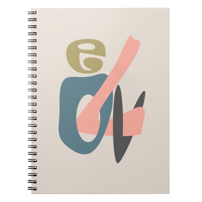 Abstract cartoon modern LOVE text Valentines Day p Notebook (Front)