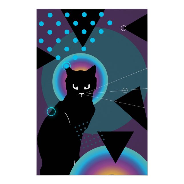 Abstract cat art poster  (Front)