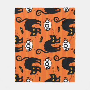 Abstract cat, cloud, Halloween pattern Fleece Blanket