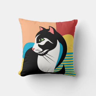 Abstract Cat Design Cushion