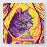 Abstract Cat: Pop Art Psychedelic Swirl
