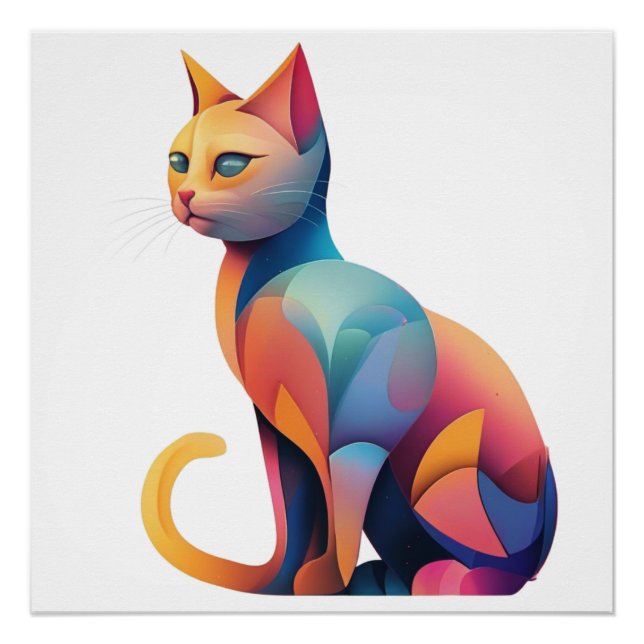 Abstract Cat Poster (Front)