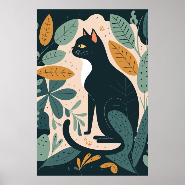 Abstract Cat Poster Home Decor (Front)