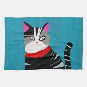 Abstract Cat Tea Towel