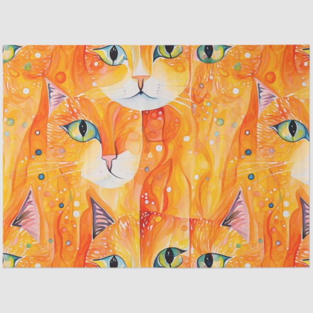 Abstract Cat Tissue Paper (Front)
