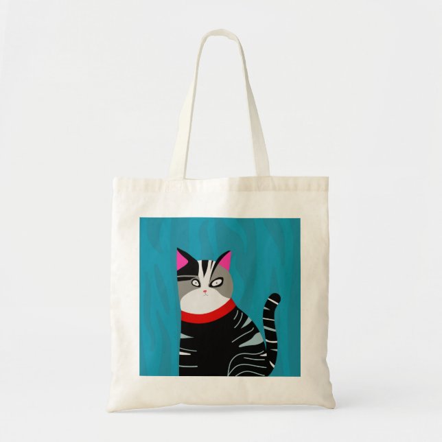 Abstract Cat Tote Bag (Front)