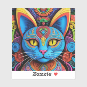 Abstract Cat With Yellow Eyes