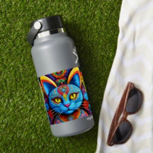 Abstract Cat With Yellow Eyes