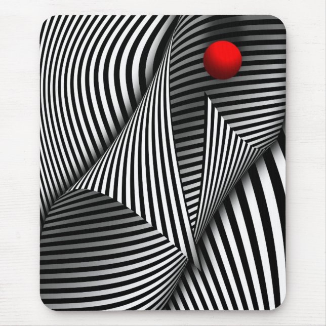 Abstract - Catch the red ball Mouse Pad (Front)