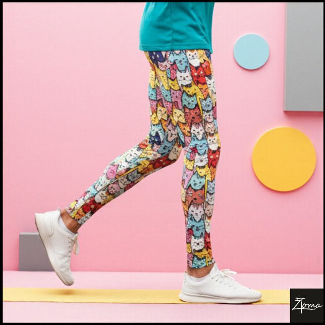 Abstract cats intertwined leggings (Creator Uploaded)