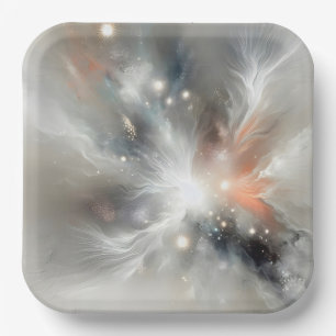Abstract Celestial Nebula Paper Plate