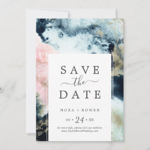 Abstract Celestial Save the Date Announcement Card