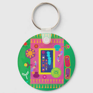 Abstract Cell Biology Matisse Style Key Ring