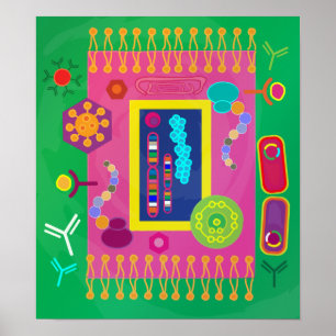 Abstract Cell Biology Matisse style Poster