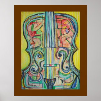 Abstract Cello Poster by ValAries
