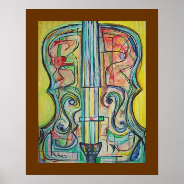 Abstract Cello Poster by ValAries (Front)