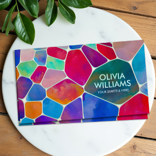 Abstract Cells - Watercolor splash Business Card