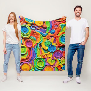Abstract Ceramic Joy Fleece Blanket