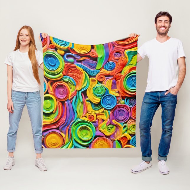 Abstract Ceramic Joy Fleece Blanket (In Situ)