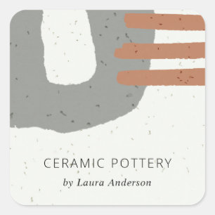 ABSTRACT CERAMIC TEXTURE CHIC GREY RUST SPECKLED SQUARE STICKER