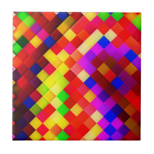 Abstract Ceramic Wall Tiles: Hyperactive Rainbow Tile