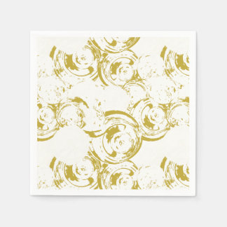 Abstract Champagne Gold Swirl Napkin