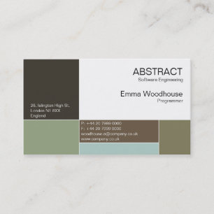 Abstract Charcoal, Tan & Light Blue Business Card