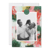 Abstract Cheer Christmas Holiday Photo Card