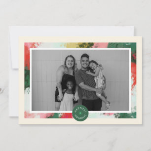 Abstract Cheer Frame Horizontal Holiday Photo Card